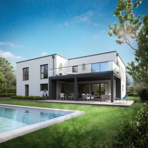 Platz für alle! Exklusiver lichtdurchfluteter Neubau aus dem Hause BIEN ZENKER inkl. Baugrundstück