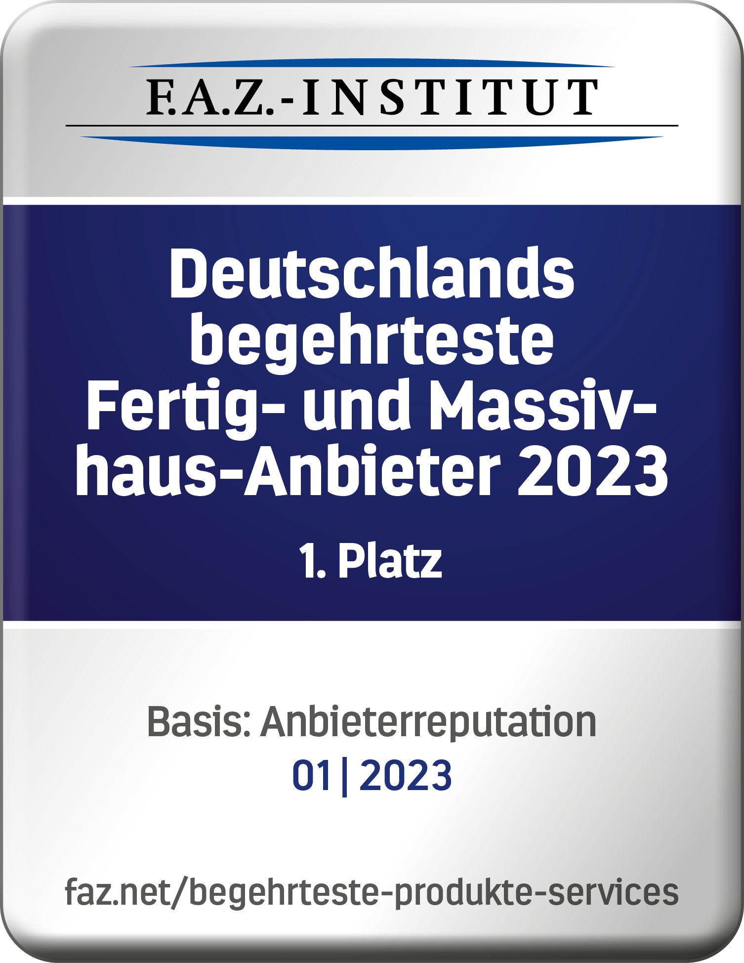 IMWF 230112 FAZ-Siegel Begehrteste FErtig-und-Massivhausanbieter 01-2023 II